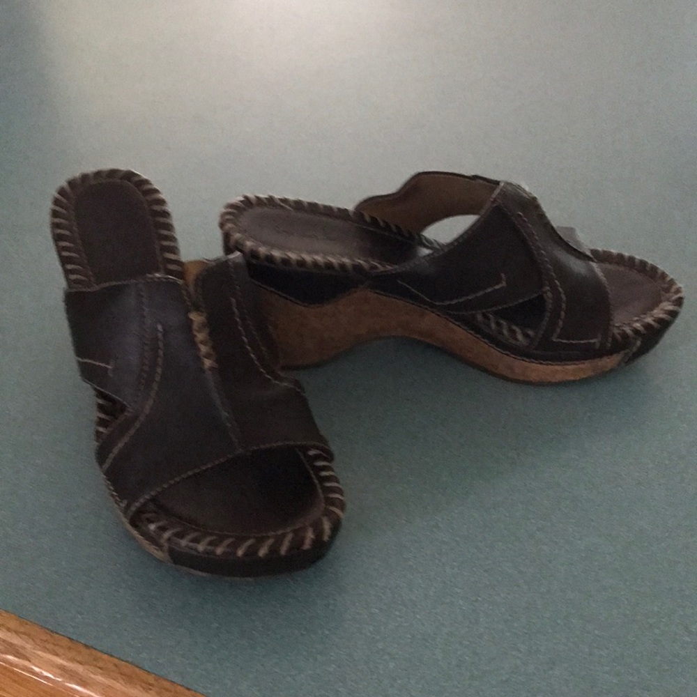 Wedge slip on summer sandal